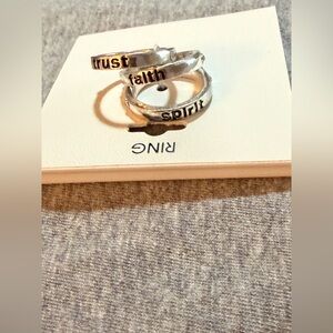 Silver Motivational Ring Trio NWT